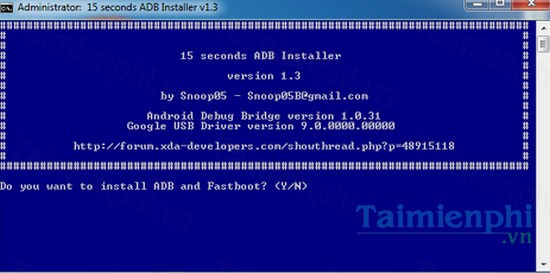 download 15 seconds adb installer cho windows